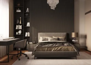 Интерьер спальни cветильниками над кроватью  смотреть на Basicdecor