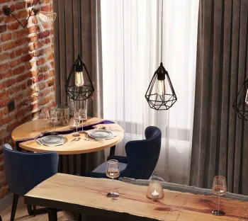 Интерьер столовой в стиле лофт смотреть на Basicdecor