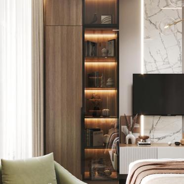 Интерьер с шкафом у кровати  смотреть на Basicdecor