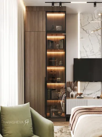 Интерьер с шкафом у кровати  смотреть на Basicdecor
