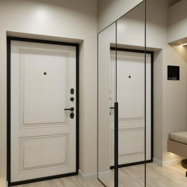 Интерьер прихожей с зеркалом на двери  смотреть на Basicdecor