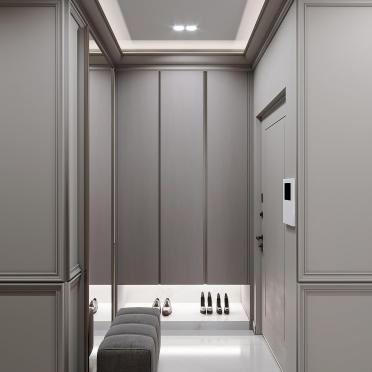 Интерьер прихожей с нишей с подсветкой и с подсветкой  смотреть на Basicdecor