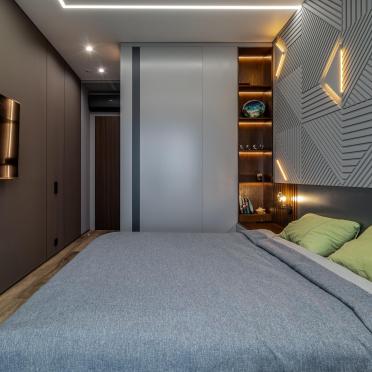 Интерьер спальни cветильниками над кроватью  смотреть на Basicdecor