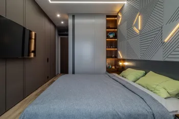 Интерьер спальни cветильниками над кроватью  смотреть на Basicdecor