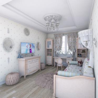 Интерьер детской c рабочим местом в неоклассике смотреть на Basicdecor