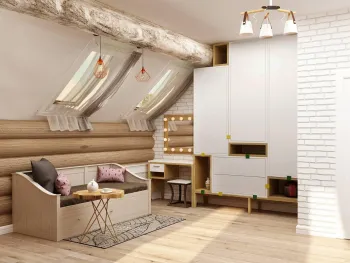 Интерьер детской с на мансарде  смотреть на Basicdecor