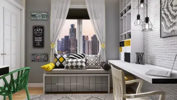 Интерьер детской c рабочим местом  смотреть на Basicdecor