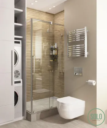 Интерьер ванной с без окна в современном стиле смотреть на Basicdecor