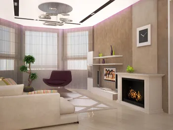 Интерьер гостиной c подсветкой в современном стиле смотреть на Basicdecor