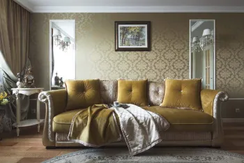 Интерьер спальни с каретной стяжкой в классическом стиле смотреть на Basicdecor