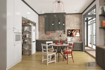 Интерьер кухни в стиле лофт смотреть на Basicdecor