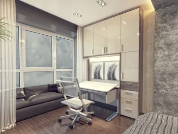 Интерьер c рабочим местом в современном стиле смотреть на Basicdecor