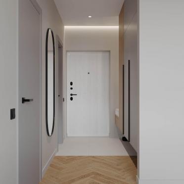 Интерьер прихожей cветовыми линиями  смотреть на Basicdecor