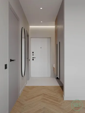 Интерьер прихожей cветовыми линиями  смотреть на Basicdecor