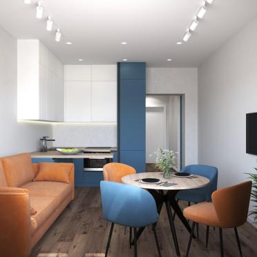 Интерьер кухни cветильниками над столом  смотреть на Basicdecor