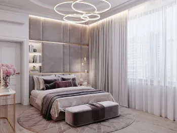 Интерьер спальни cветильниками над кроватью  смотреть на Basicdecor