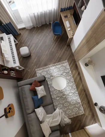 Интерьер c рабочим местом в современном стиле смотреть на Basicdecor