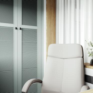 Интерьер балкона с жалюзи и дверными жалюзи  смотреть на Basicdecor