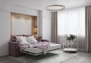 Интерьер спальни cветильниками над кроватью  смотреть на Basicdecor