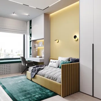 Интерьер детской cветильниками над кроватью  смотреть на Basicdecor
