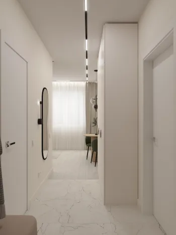 Интерьер коридора с проходной  смотреть на Basicdecor