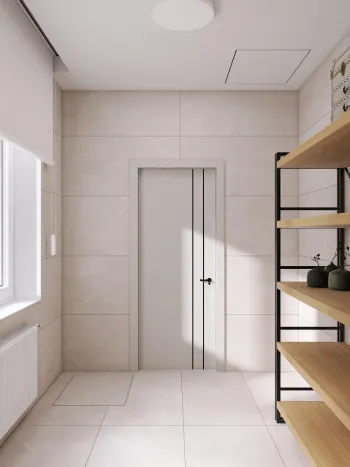 Интерьер прихожей с зеркалом на двери  смотреть на Basicdecor