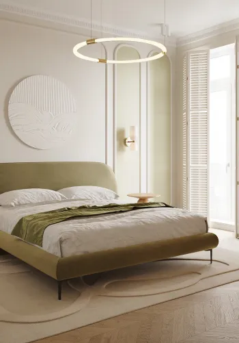 Интерьер спальни cветильниками над кроватью  смотреть на Basicdecor