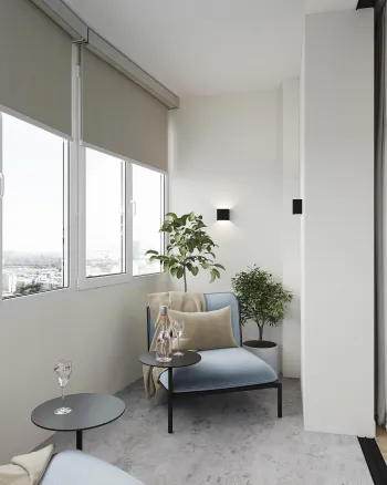Интерьер с жалюзи и дверными жалюзи  смотреть на Basicdecor