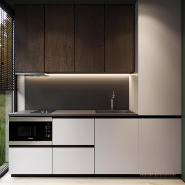Интерьер кухни с нишей с подсветкой и с подсветкой  смотреть на Basicdecor