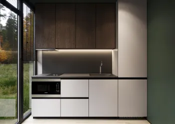 Интерьер кухни с нишей с подсветкой и с подсветкой  смотреть на Basicdecor