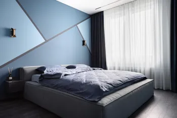 Интерьер спальни cветильниками над кроватью  смотреть на Basicdecor