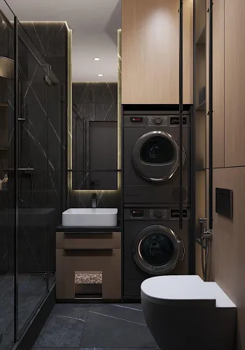 Интерьер ванной с постирочной  смотреть на Basicdecor