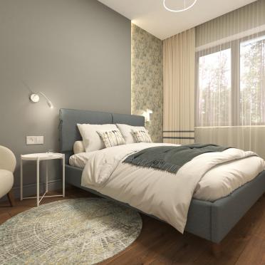Интерьер спальни cветильниками над кроватью  смотреть на Basicdecor