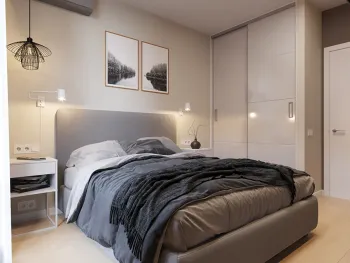 Интерьер спальни cветильниками над кроватью  смотреть на Basicdecor