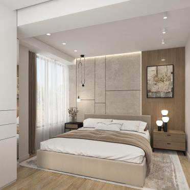 Интерьер спальни cветильниками над кроватью  смотреть на Basicdecor