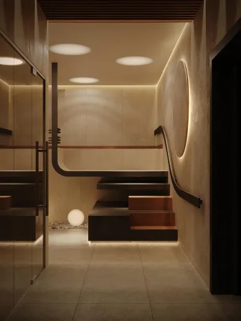 Интерьер с нишей с подсветкой, подсветкой светодиодной и с подсветкой  смотреть на Basicdecor