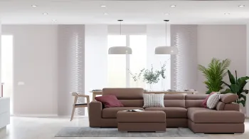 Интерьер гостиной с жалюзи и с подсветкой  смотреть на Basicdecor