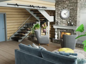 Интерьер гостиной в стиле лофт и в стиле кантри смотреть на Basicdecor