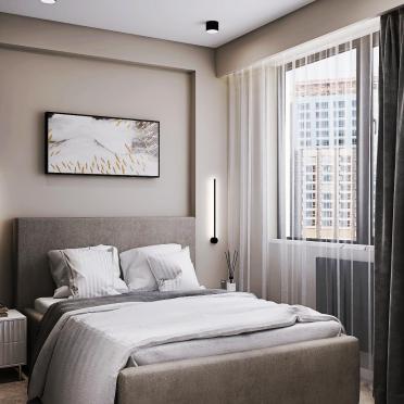 Интерьер спальни cветильниками над кроватью  смотреть на Basicdecor