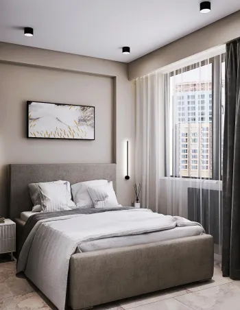 Интерьер спальни cветильниками над кроватью  смотреть на Basicdecor