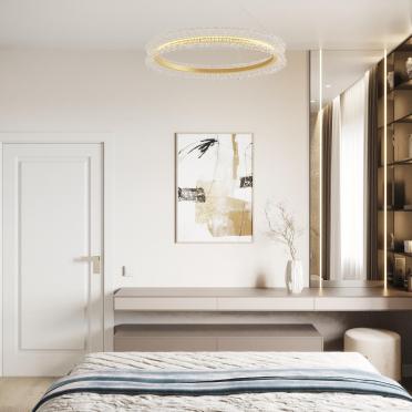 Интерьер спальни cветильниками над кроватью  смотреть на Basicdecor