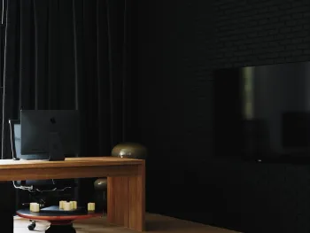 Интерьер c рабочим местом в современном стиле смотреть на Basicdecor