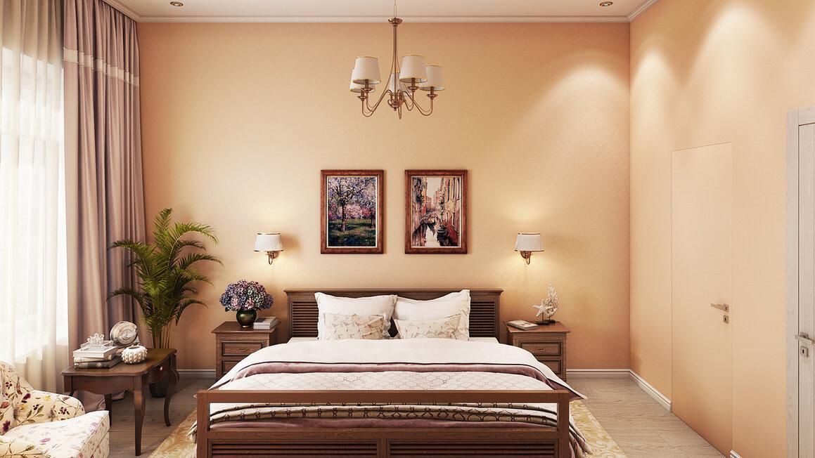 Интерьер спальни, проект «Уютный таун» Интерьер спальни смотреть на Basicdecor