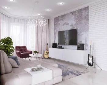 Интерьер гостиной c подсветкой  смотреть на Basicdecor