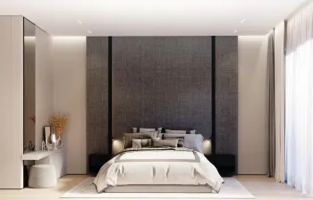 Интерьер спальни cветильниками над кроватью  смотреть на Basicdecor