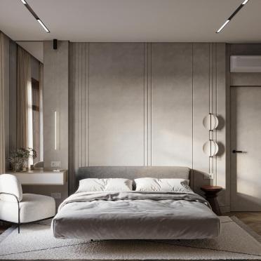 Интерьер спальни cветильниками над кроватью  смотреть на Basicdecor