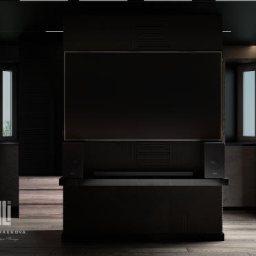 Интерьер гостиной с домашним кинотеатром  смотреть на Basicdecor