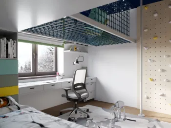 Интерьер детской c рабочим местом в современном стиле смотреть на Basicdecor