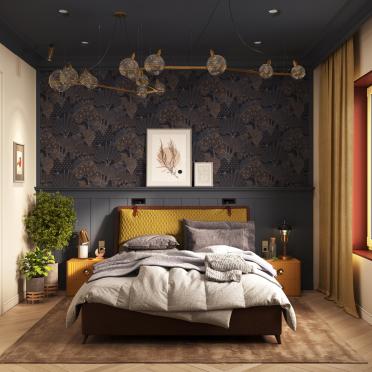 Интерьер спальни cветильниками над кроватью  смотреть на Basicdecor
