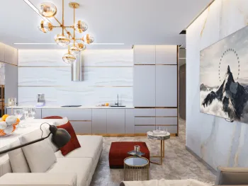 Интерьер гостиной c подсветкой в современном стиле смотреть на Basicdecor
